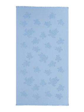 NEW VILEBREQUIN Light Blue Jacquard Turtle Cotton Towel
